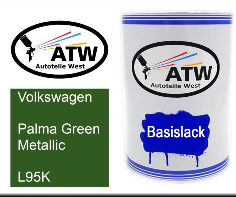 Volkswagen, Palma Green Metallic, L95K: 500ml Lackdose, von ATW Autoteile West.